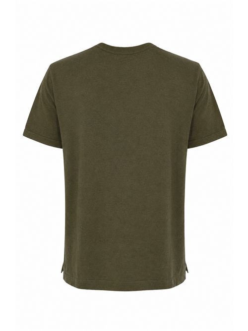 T-shirt in misto lino e cotone Militare Paolo Nero | 3530510090